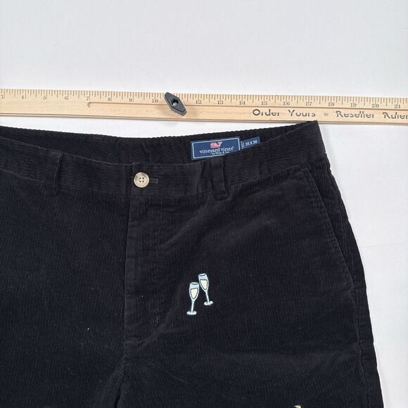 Vineyard Vines Corduroy Pants Mens Size 35 x 30 Black Slim Fit Breaker Champagne - Picture 7 of 8